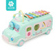 知识花园儿童玩具 婴幼儿玩具0-1岁 宝宝玩具 多功能巴士敲琴1022-29绿色 *5件