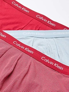 Calvin Klein 卡尔文·克莱 男士纯棉弹力低腰平角内裤套装NU2664 3条装(Downtown Pink+Downtown Pink/April Strip+April)S