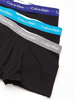 Calvin Klein 卡尔文·克莱 男士纯棉弹力低腰平角内裤套装NU2664 3条装(Open Ocean+Middle Ground Heather+Blue Topaz)S