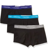 Calvin Klein 卡尔文·克莱 男士纯棉弹力低腰平角内裤套装NU2664 3条装(Open Ocean+Middle Ground Heather+Blue Topaz)XL