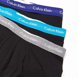 Calvin Klein 卡尔文·克莱 男士纯棉弹力低腰平角内裤套装NU2664 3条装(Open Ocean+Middle Ground Heather+Blue Topaz)S