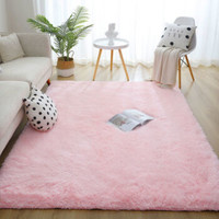 Tianming/天鸣 长毛绒地毯 纯色粉色 40*60厘米
