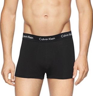 Calvin Klein 卡尔文·克莱 男士纯棉弹力低腰平角内裤套装NU2664 3条装 Black XL