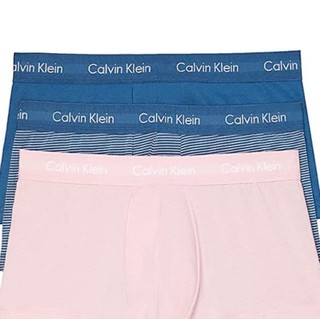 Calvin Klein 卡尔文·克莱 男士纯棉弹力低腰平角内裤套装NU2664 3条装(Prairie Pink+Tempe Blue Stripe+Tempe Blue)L