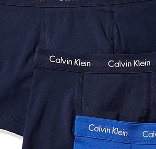 Calvin Klein 卡尔文·克莱 男士纯棉弹力低腰平角内裤套装NU2664 5条装(Blue Shadow*3+Cobalt*2)XL