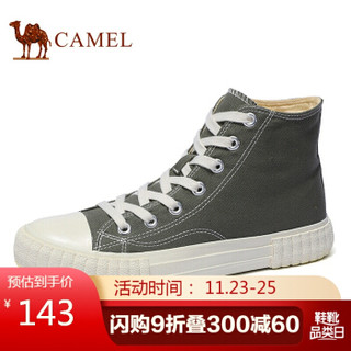 骆驼（CAMEL） 时尚高帮运动休闲百搭帆布鞋男 A932278031 灰色 44 *2件