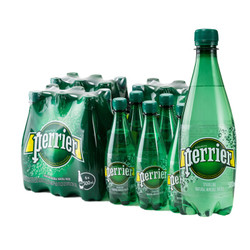 Perrier 巴黎水 含气天然矿泉水 500毫升/瓶 24瓶/箱 塑料瓶装