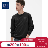 Gap男装抓绒圆领套头卫衣春520271 LOGO徽标运动衫上衣男B