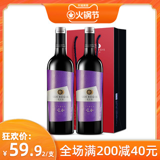 宁夏类人首红酒L4赤霞珠干红葡萄酒自酿750ml2支送礼装