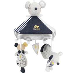 凯艺玩具音乐床铃 新生婴儿安抚毛绒床挂 布艺音乐旋转摇铃0-3-6-12个月宝宝车挂-鼠和奶酪