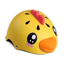柒小佰 儿童运动头盔安全防护 舒适透气骑行运动配件儿童防护头盔 黄色小鸡款