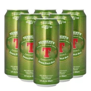 替牌（Tennent）IPA啤酒 英国进口T牌精酿啤酒 组合装500ml*6听装 新旧包装随机发货 *4件