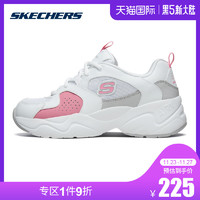 SkechersSkechers斯凯奇情侣款女厚底熊猫鞋老爹鞋 88888358