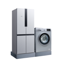SIEMENS 西门子 冰箱洗衣机套装 KM47EA16TI变频十字对开门冰箱478L+WM10N1C80W滚筒洗衣机8kg 银色