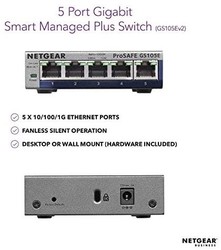 NETGEAR 美国网件 5口千兆以太网Smart Managed Plus网管交换机（GS105Ev2）