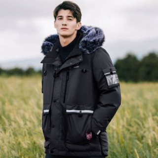 kailas 凯乐石 kg310226 工装大毛领鹅绒服黑色 l