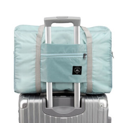 折叠旅行袋大容量套拉杆箱衣物行李袋手提单肩包学生行李包收纳包 粉红色