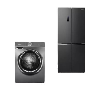 Ronshen 容声 净系列+容耀T8系列 冰箱洗衣机套装 BCD-452WD12FP对开门冰箱 452L+RH10146D滚筒洗衣机 10kg