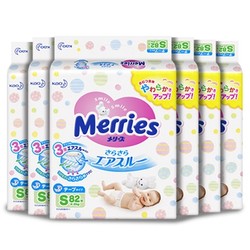 Merries 妙而舒 婴儿纸尿裤 S82片*6包