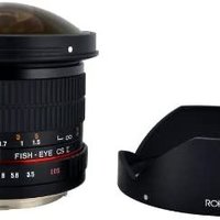 rokinon hd8m-n 8mm f/3.5 HD 鱼眼镜头，具有自动光圈和可拆卸的引擎盖，适用于尼康Dslr 8-8mm