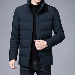 肯梵图中青年男士冬季羽绒棉衣纯色简约保暖立领棉服外套2020冬新