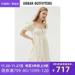 时尚短款方领连衣裙Urban Outfitters刺绣网眼女士连衣裙 *3件