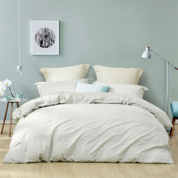 水星家纺酒店床上用品四件套纯白色纯棉被套双人床单床上用品缎彩 缎彩 1.8M(6英尺)床