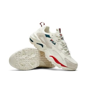 FILA 斐乐 Ray Tracer 女士休闲运动鞋 1RM01153 米白/红/绿 38