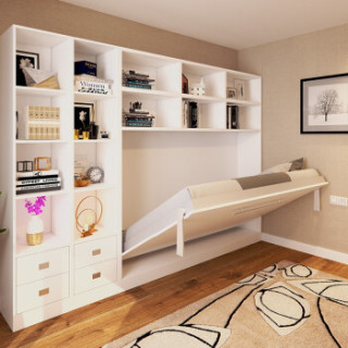 床小户型多功能隐形家具墨菲床折叠翻板床壁柜床书柜储物一体可定制