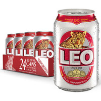 LEO豹王 大麦黄啤酒 泰国原装进口330ml*24听 精酿整箱装 *2件