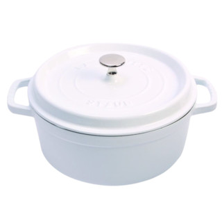 staub 珐宝 1102402 炖锅(24cm、3.8L、铸铁、白色)