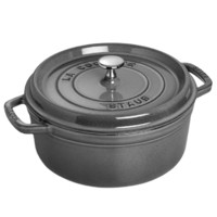 staub 珐宝 1102418 炖锅(24cm、3.8L、铸铁、灰色)