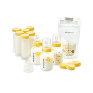 medela 美德乐 丝韵版 单边电动吸奶器+哺喂超值套装礼盒+奶瓶果蔬餐具清洗液 180ml