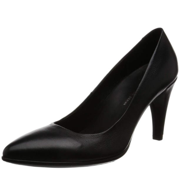 ecco 爱步 SHAPE 75系列女士皮革纯色尖头套脚高跟鞋269503 黑色37