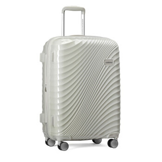 AMERICAN TOURISTER 美旅 中性万向轮拉链条纹拉杆箱ERIE DT4 白色20英寸