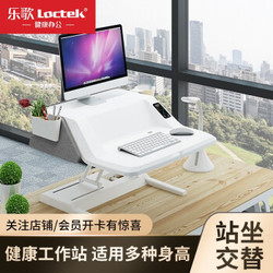 乐歌 (Loctek) 站立办公电动升降电脑桌 可移动折叠式工作台书桌 笔记本显示器支架台EM6（商务灰）