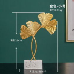 君偕 北欧创意金属龟背叶摆件