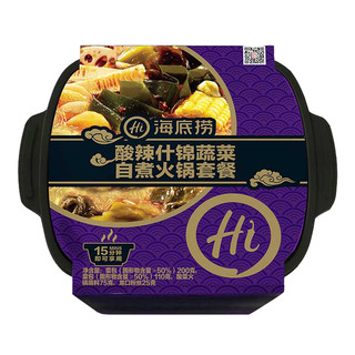 海底捞 自煮火锅酸辣什锦套餐410g 酸辣味 自助自热火锅 自嗨自发热懒人小火锅 *4件