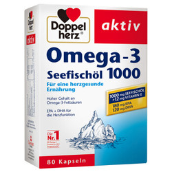双心深海鱼油1000mg软胶囊80粒高品质OMEGA3维生素E成人中老年 *3件