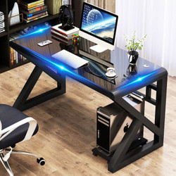 电脑台式桌家用书桌钢化玻璃电脑桌学习桌