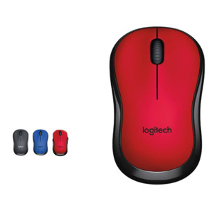 Logitech 罗技 M220 2.4G无线鼠标 1000DPI 红黑色