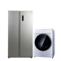 Panasonic 松下 冰洗套装 NR-EW57S1-S变频对开门冰箱 570L+XQG100-L165滚筒洗衣机 10kg
