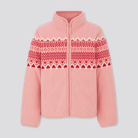 UNIQLO 优衣库 儿童印花摇粒绒拉链外套