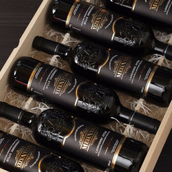 法国进口红酒 AOP级别稀有14度浮雕瓶型干红葡萄酒750ml 整箱6支