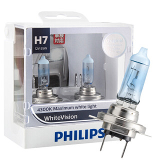 PHILIPS 飞利浦 汽车升级灯泡/璀璨之光H7 2支装 增亮60% 时尚白光 4300K *2件