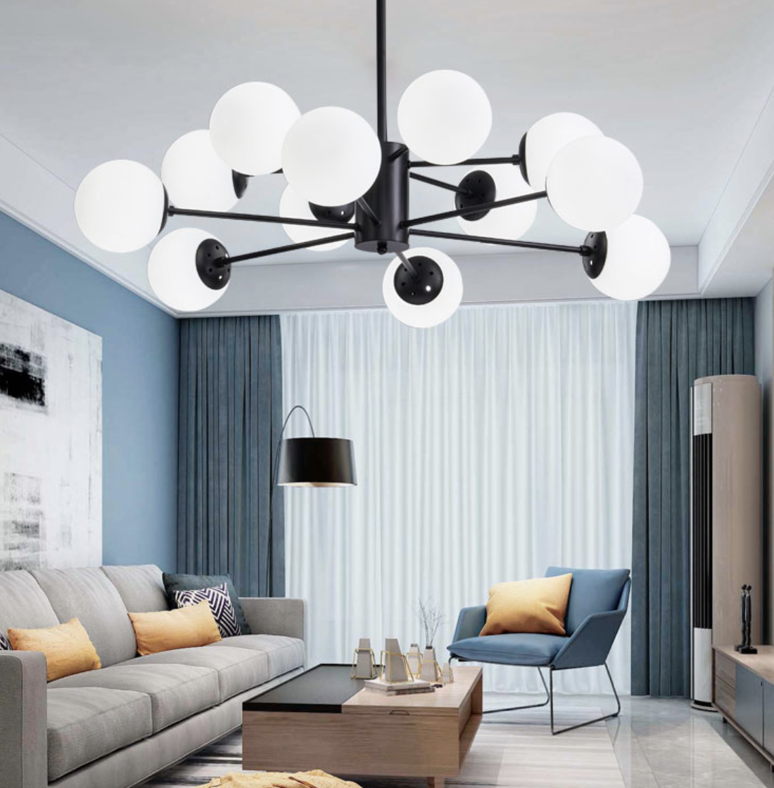 midea美的现代简约客厅吊灯12头