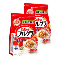 卡乐比Calbee 日本进口 水果即食麦片 零食冲饮谷物 原味700g*2 *2件