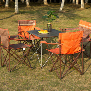 喜马拉雅 铝合金折叠桌便携烧烤桌子 家用野餐桌椅野营桌露营宣传展业桌套装 （铝桌行漫5件套）