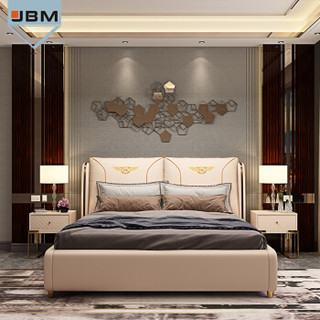 JIBAIMU 集百木 轻奢床ins工业风 美式现代风格双人婚床 单床（框架结构） 180*200cm