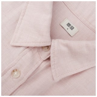 UNIQLO 优衣库女士法兰绒宽松长袖衬衫421933 水粉色M